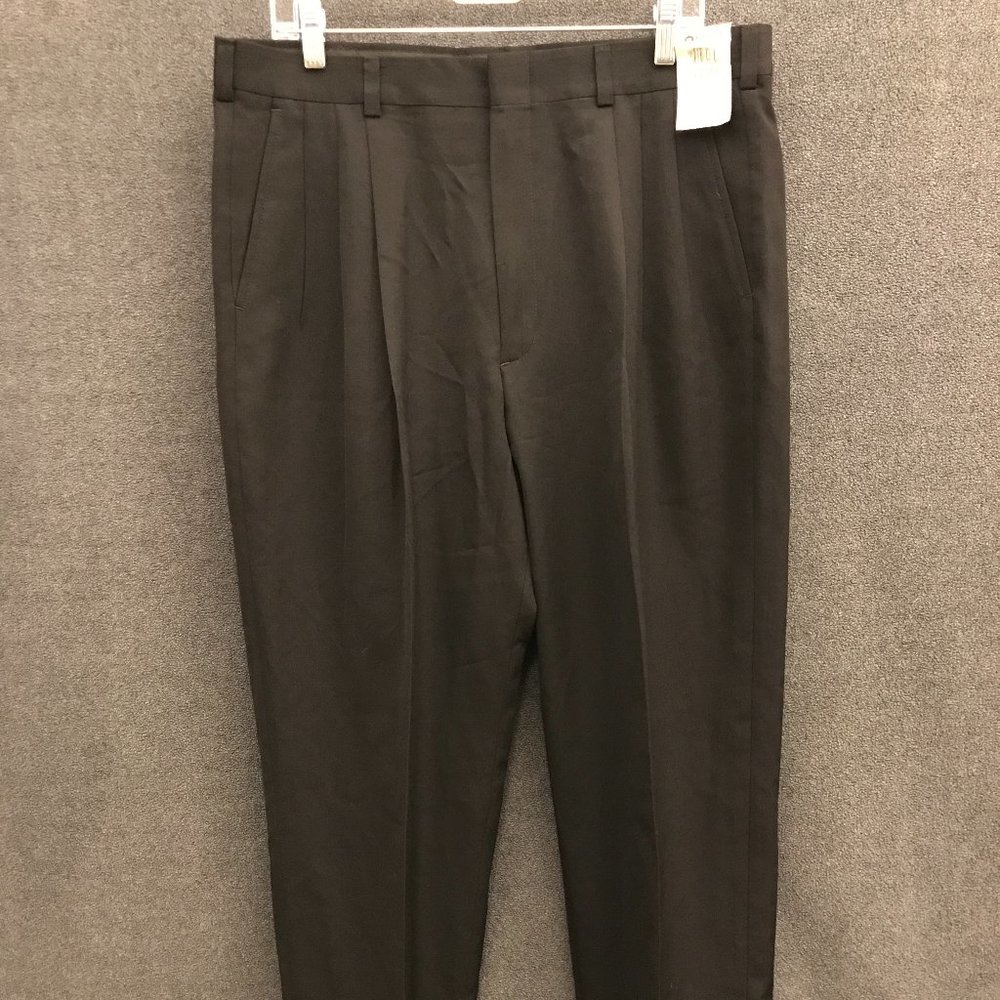 Haggar Cool 18 Performance No Iron Classic Fit Mens Dress Pants Black 38W x 32L